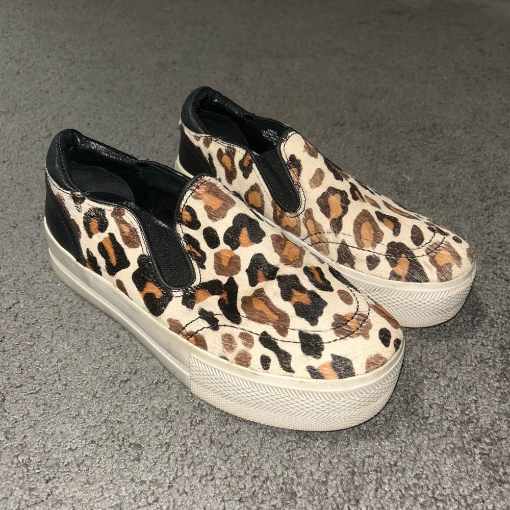 Leopard ASH Slip Ons